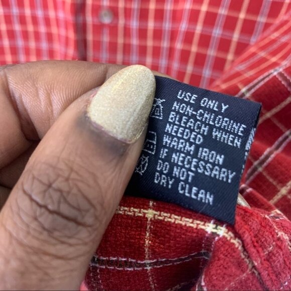 FILA SPORT THE COLLECTION RED FRONT POCKET PLAID BUTTON  DOWN COTTON MEN LARGE - Picture 11 of 12